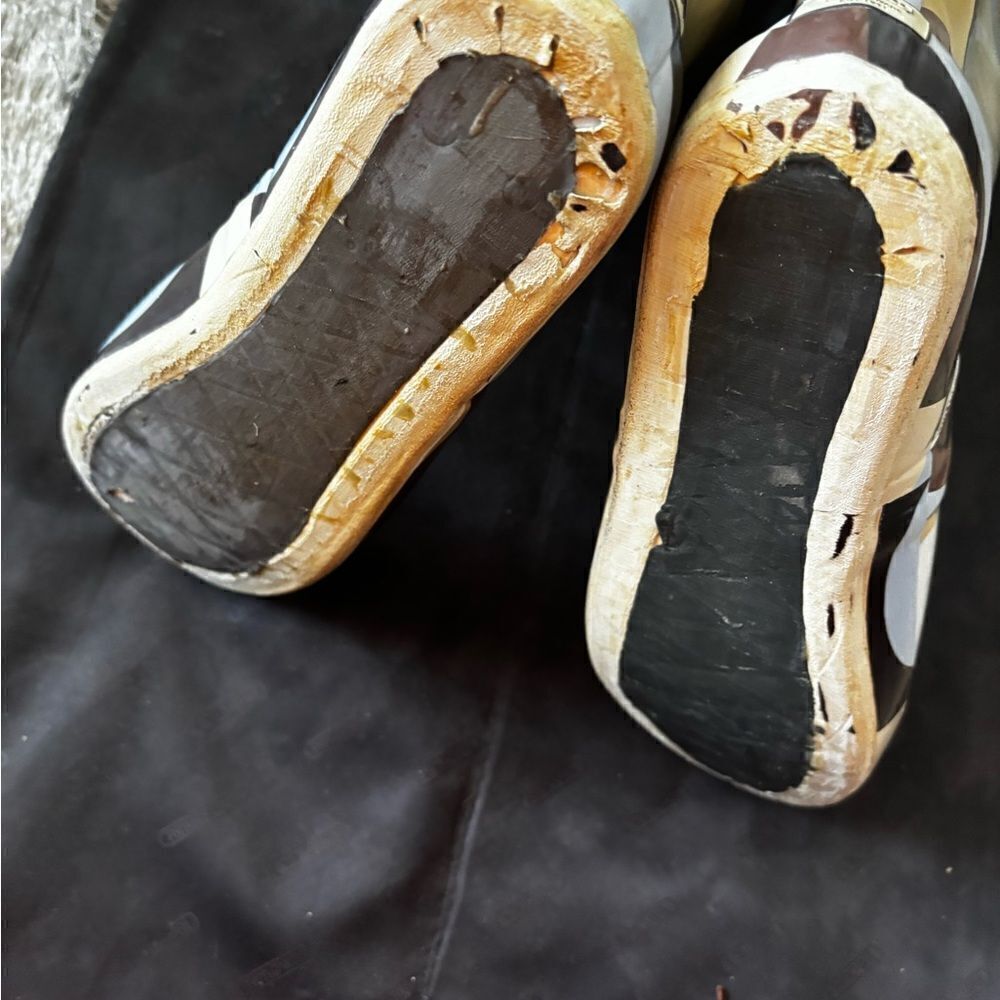 COACH Paisley Tall Rain Boot logo flat shoes all weather calf high designer y2k - Picture 5 of 8
